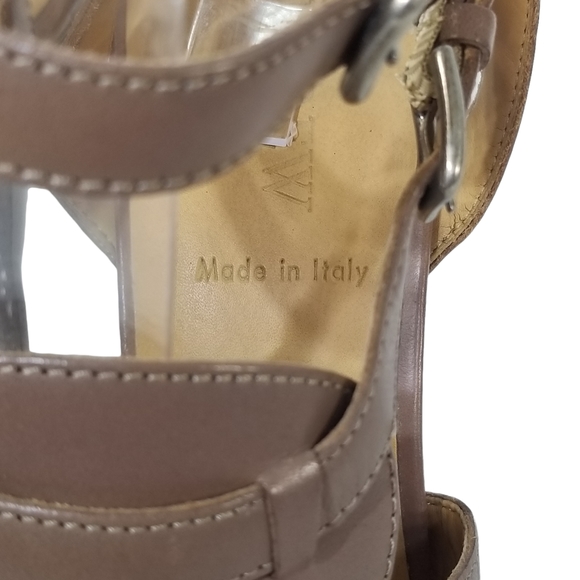 J Crew Menara Womens New Italian Leather Strappy Sandals Heels in Taupe Size 10 - Picture 10 of 13